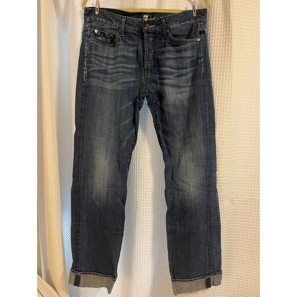 7 FOR ALL MANKIND STANDARD STRAIGHT LEG JEANS MEN'S SIZE 33x31 DARK WASH - Picture 1 of 8